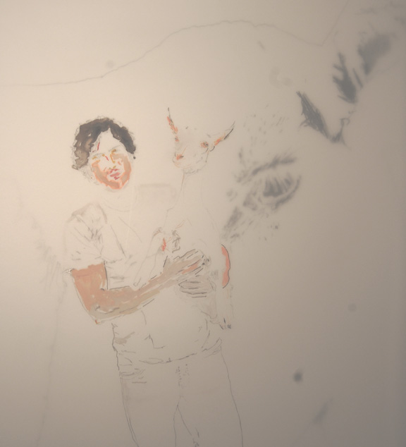 Pencil drawing, goat portrait